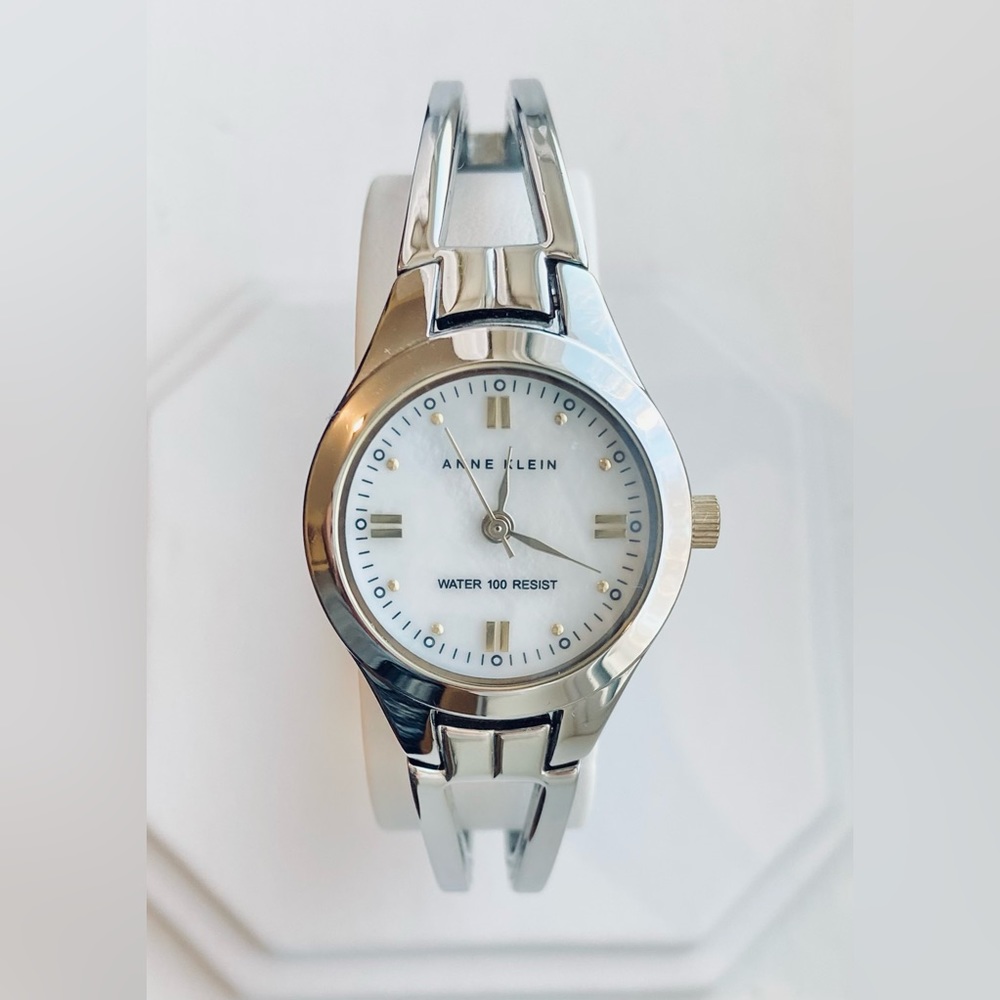 Anne Klein Silver Bangle Bracelet Watch